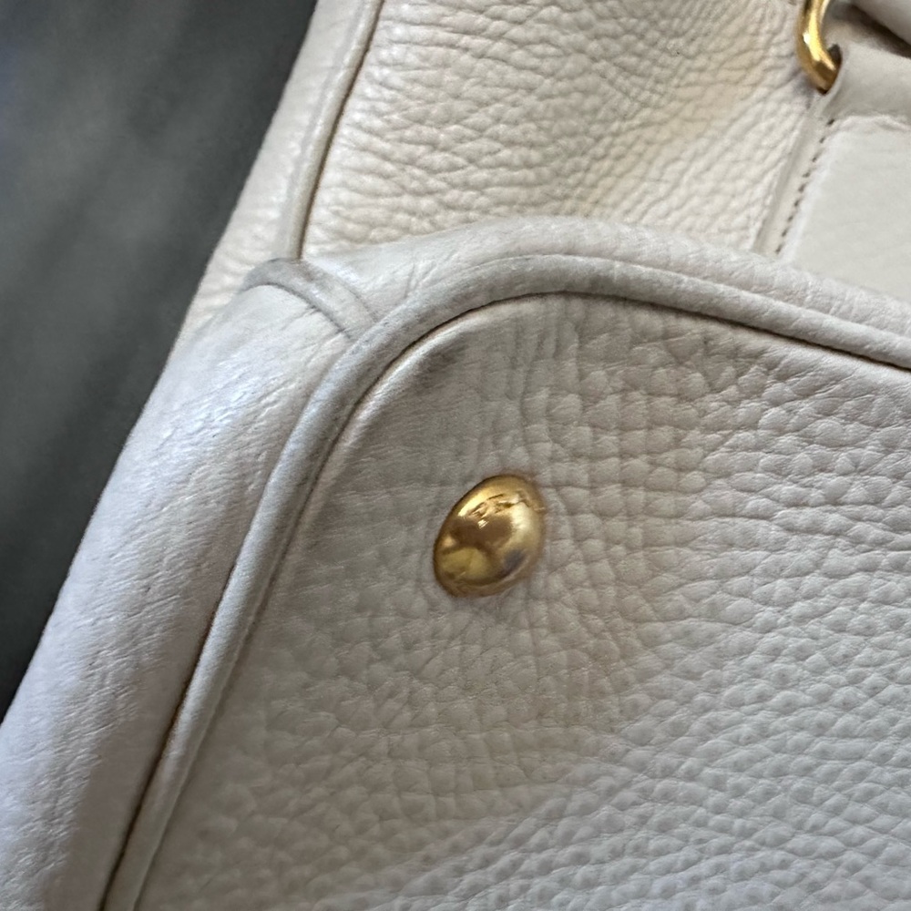 Prada pebbled leather off white cream handbag - Picture 14 of 15